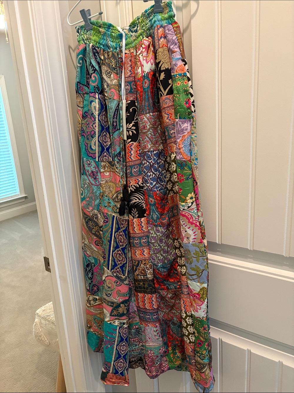 Karma Highway Multicolor Boho Patchwork Wide Leg Pants